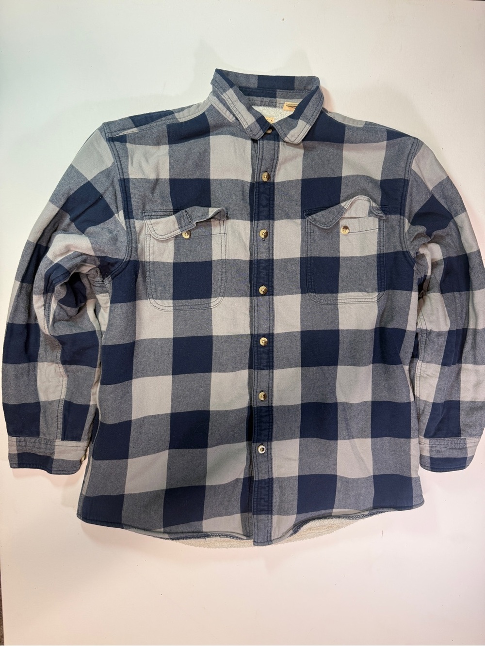 RedHead Men's Navy and White Plaid Pea Coat Style Jacket